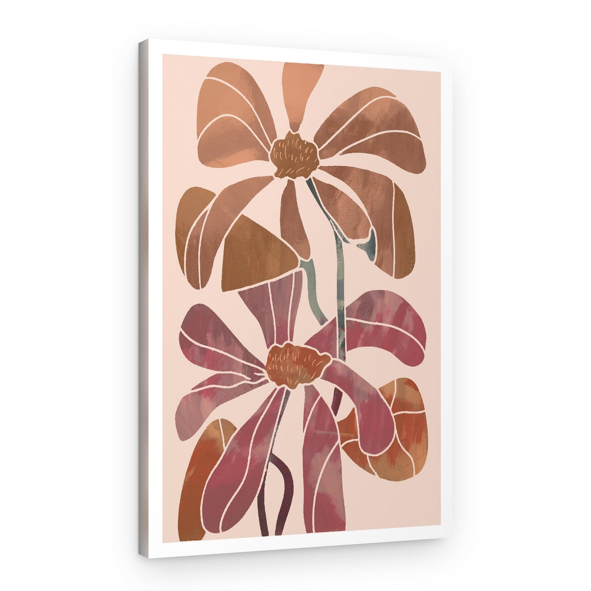Blush Modern Flowers – Canvas Print