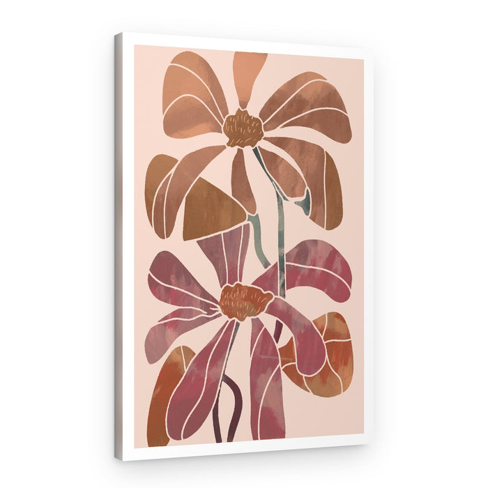 Blush Modern Flowers – Canvas Print