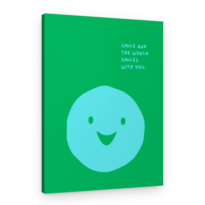 Happy Green Smiley Face – Canvas Print