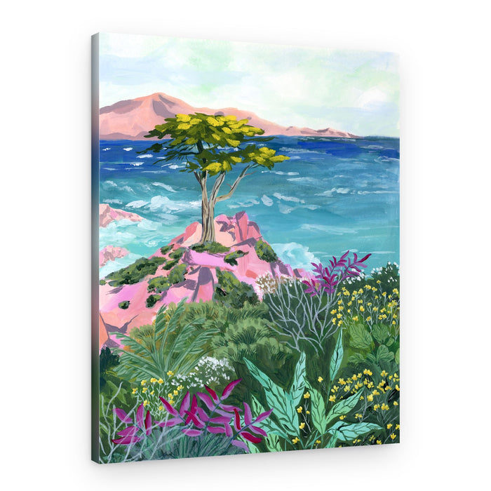 Pink Rocks Ocean Tree – Canvas Print