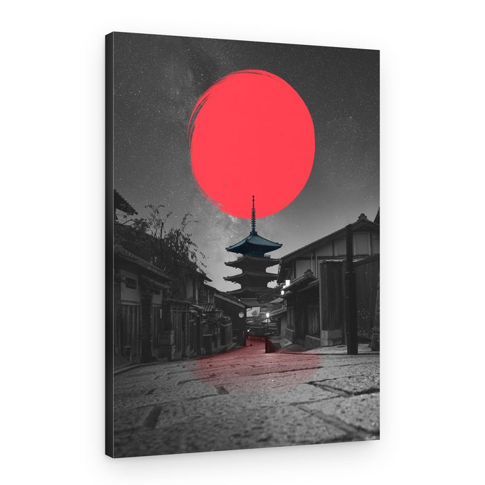 Iconic Pagoda Red Sun – Canvas Print