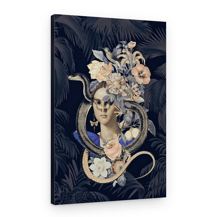 Tropical Woman and Snake – Canvas Print