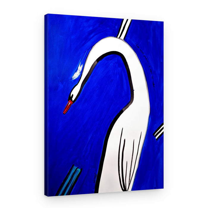 Graceful White Swan – Canvas Print