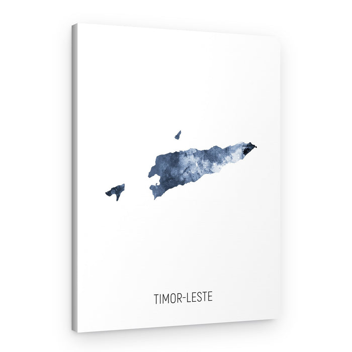 Timor-Leste Watercolor Map – Canvas Print