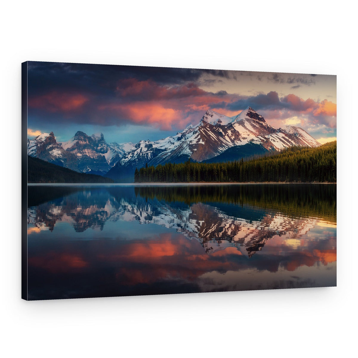 Colorful Mountain Lake Reflection – Canvas Print