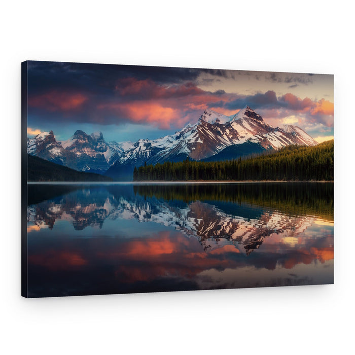 Colorful Mountain Lake Reflection – Canvas Print
