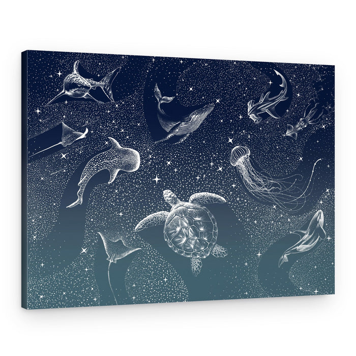 Celestial Marine Life – Canvas Print