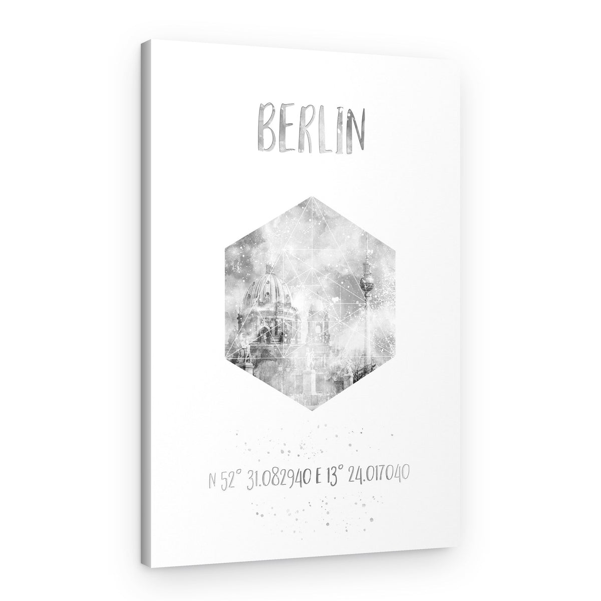 Berlin City Coordinates – Canvas Print