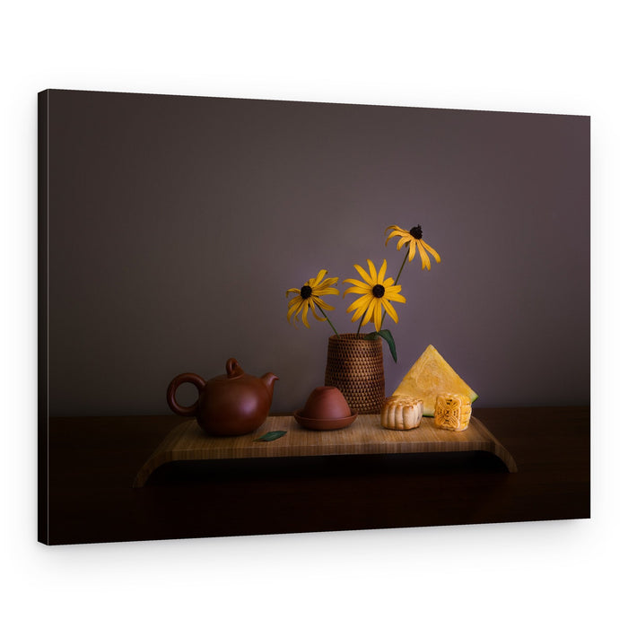 Fall Mooncake Tea Time – Canvas Print