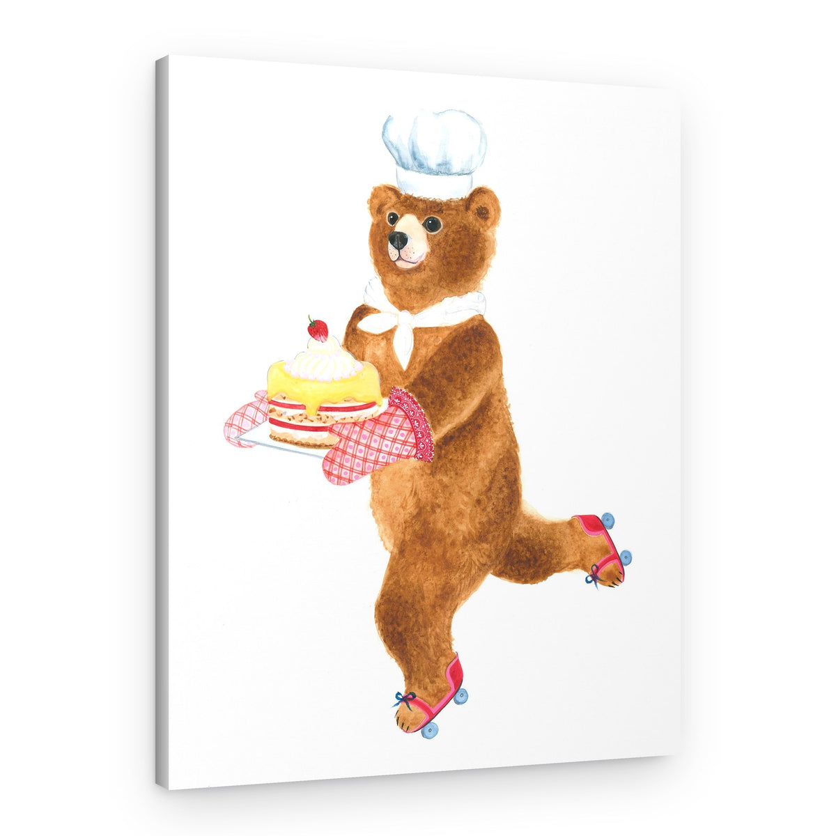 Skating Bear Baker – Canvas Print