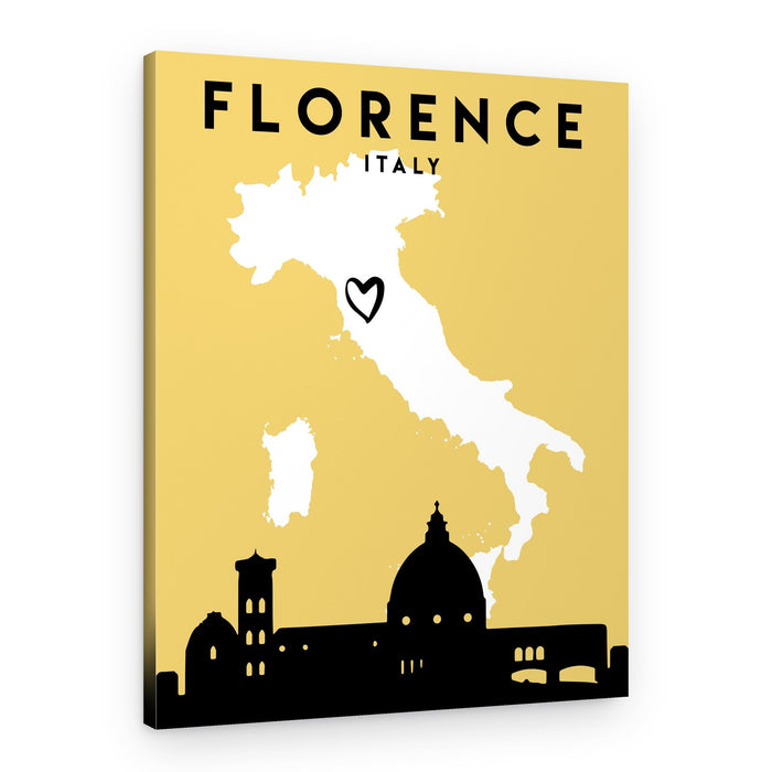 Florence Italy Map Skyline – Canvas Print