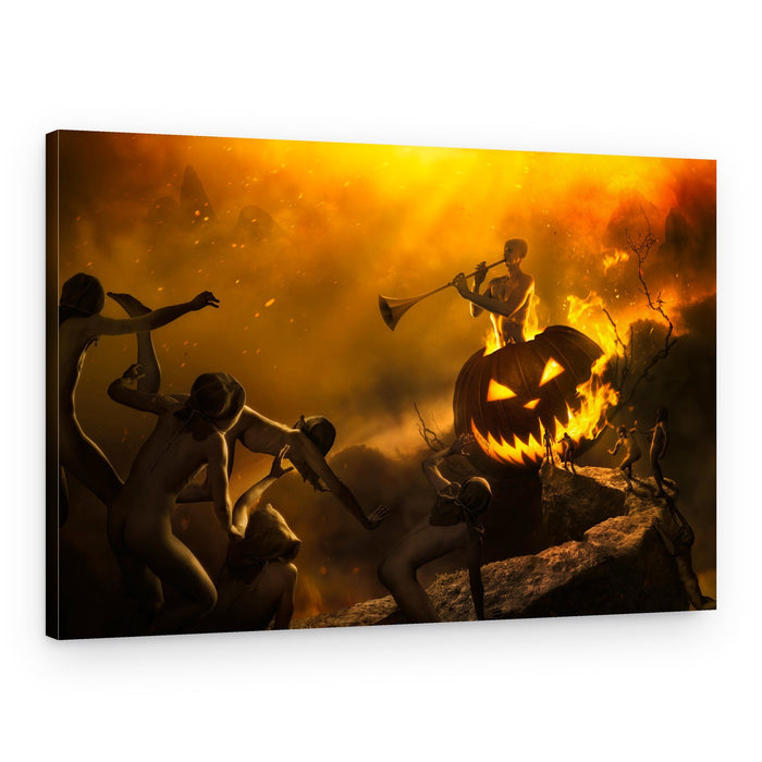 Fiery Pumpkin Summoning – Canvas Print