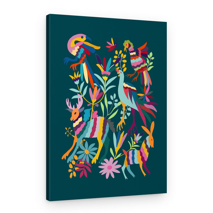 Vibrant Folk Creatures – Canvas Print