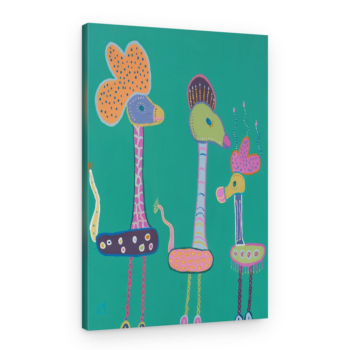 Colorful Whimsical Giraffes – Canvas Print