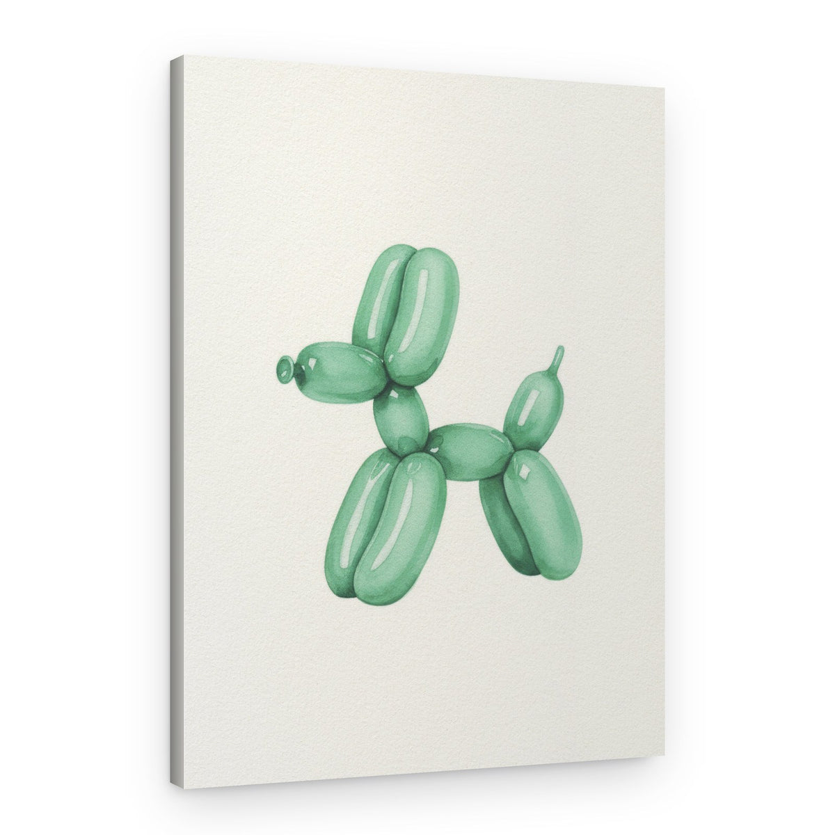 Playful Green Balloon Dog – Canvas Print