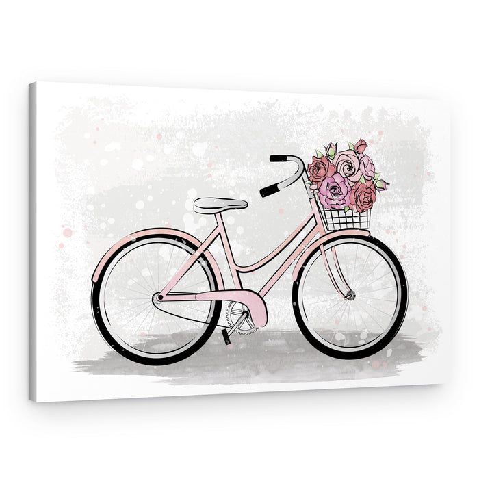 Charming Pink Bicycle – Canvas Print