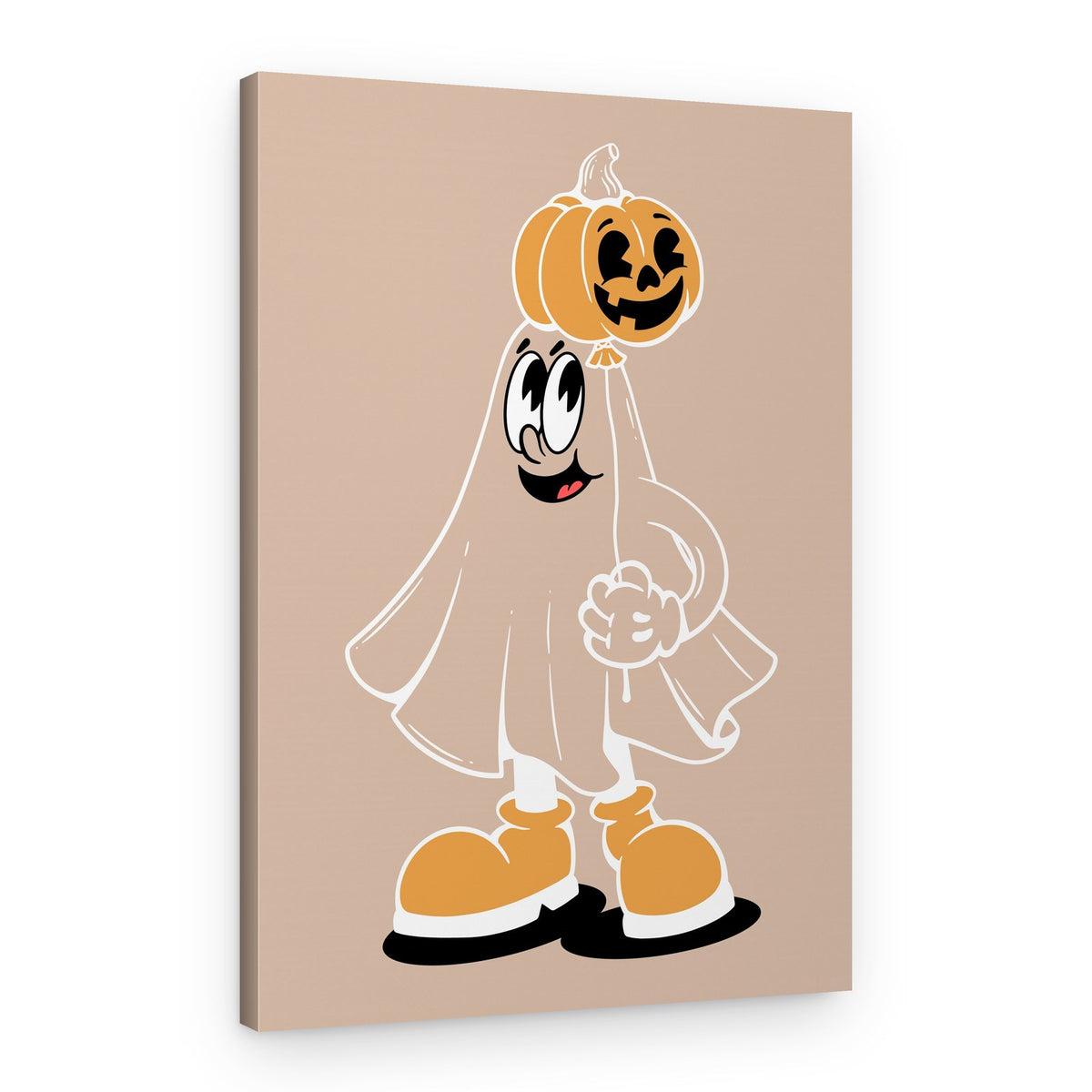 Cute Pumpkin Head Ghost – Canvas Print