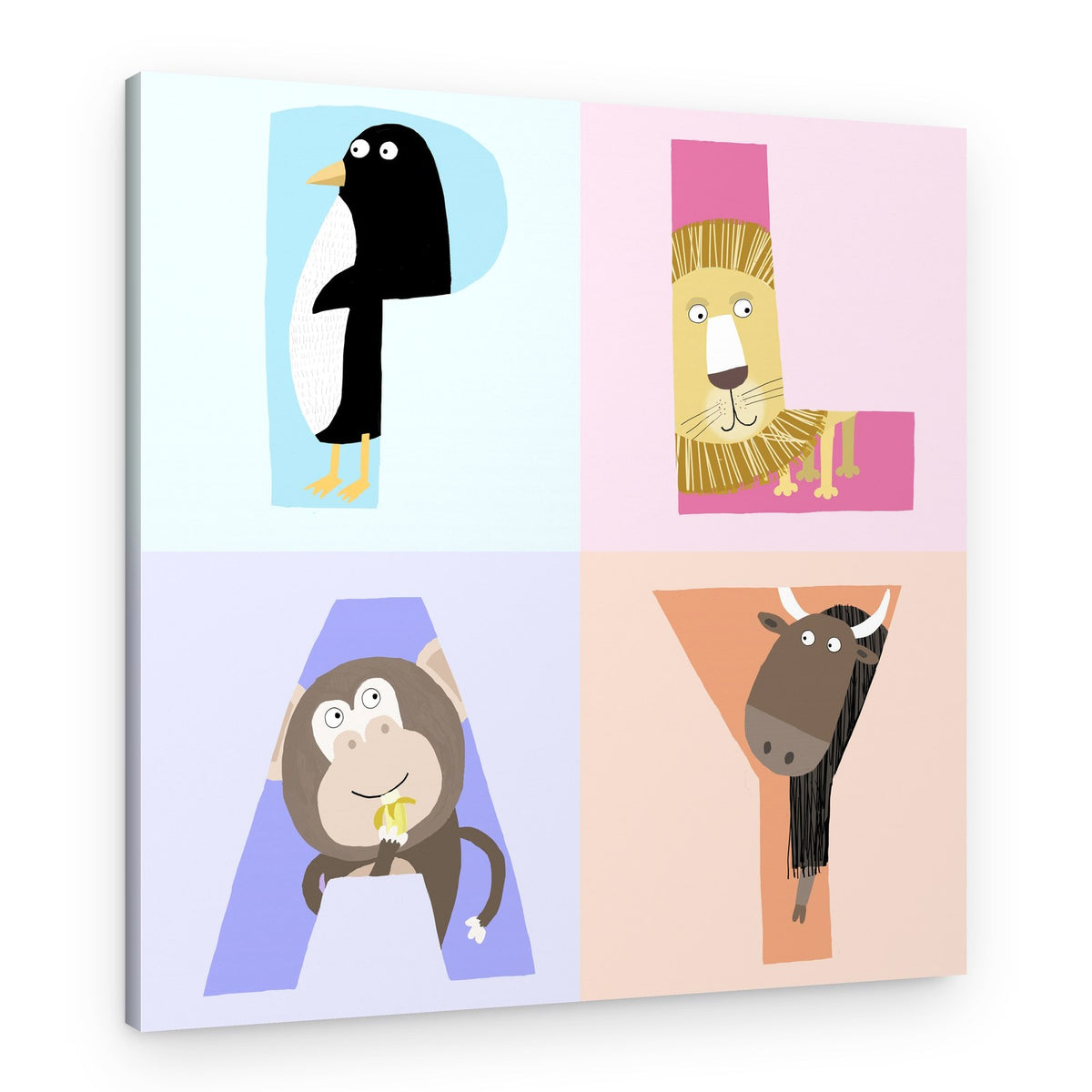 Playful Alphabet Animals – Canvas Print