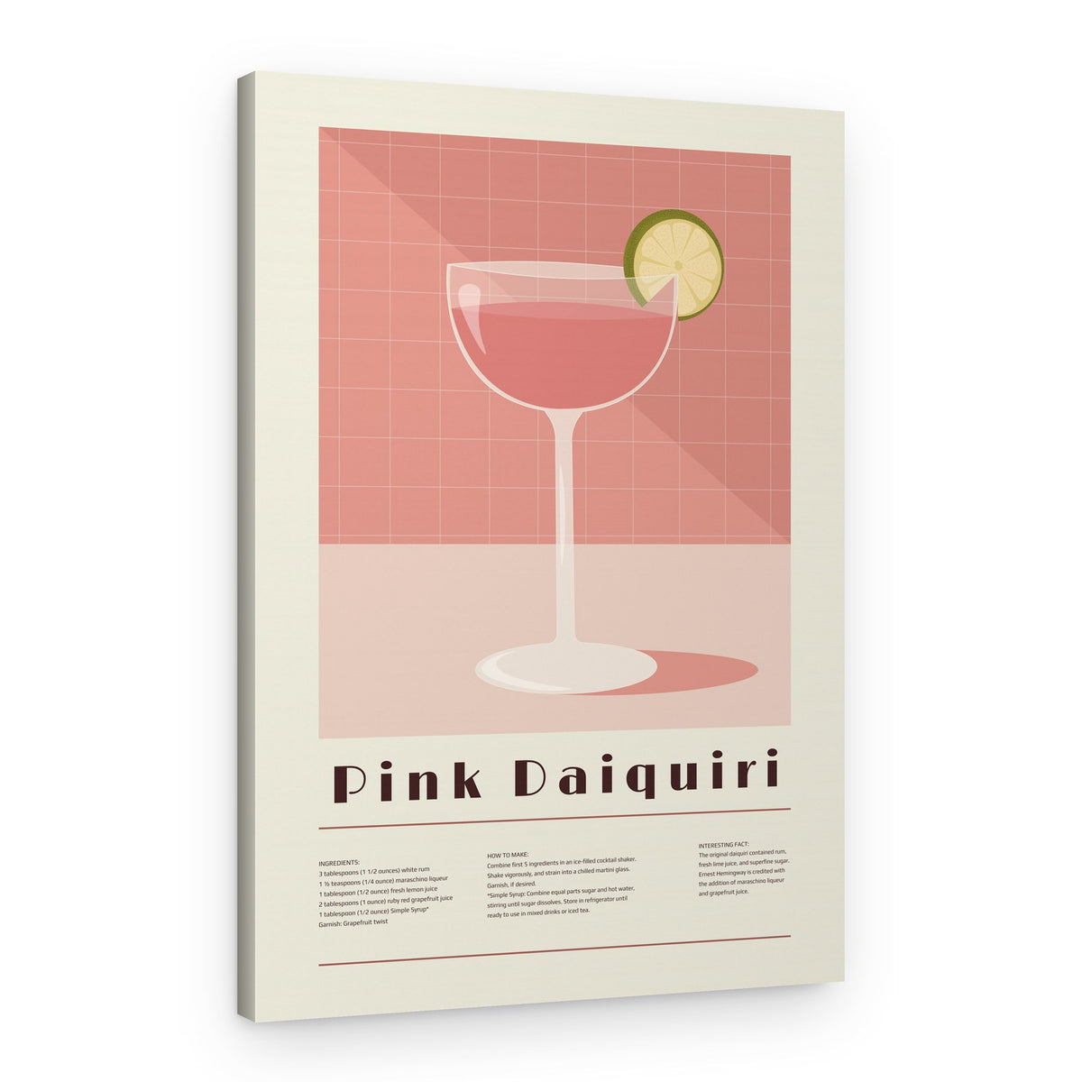 Pink Daiquiri Illustration – Canvas Print