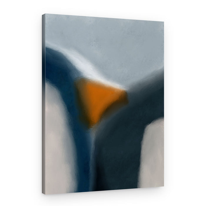 Abstract Blue Orange Shapes – Canvas Print
