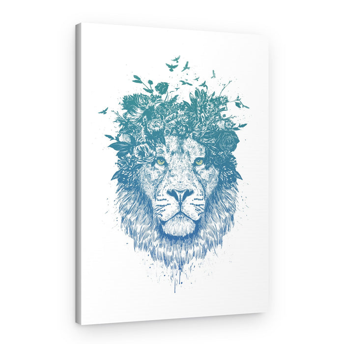 Floral Crown Lion – Canvas Print