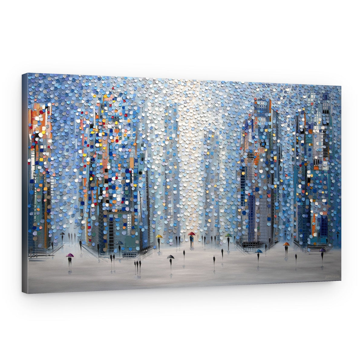 Rainy City Walkers – Canvas Print