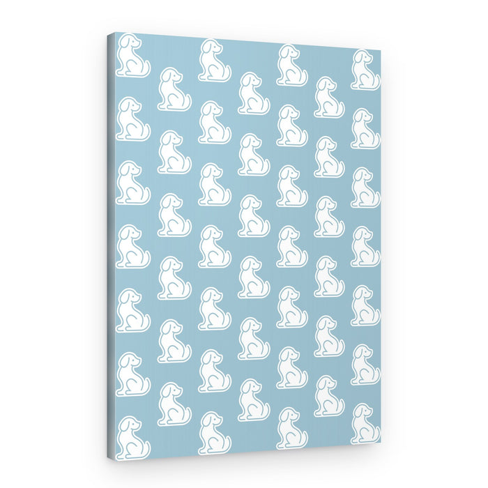 Cute Sitting Dogs Pattern – Canvas Print