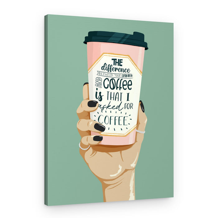 Sassy Coffee Cup Hand – Canvas Print