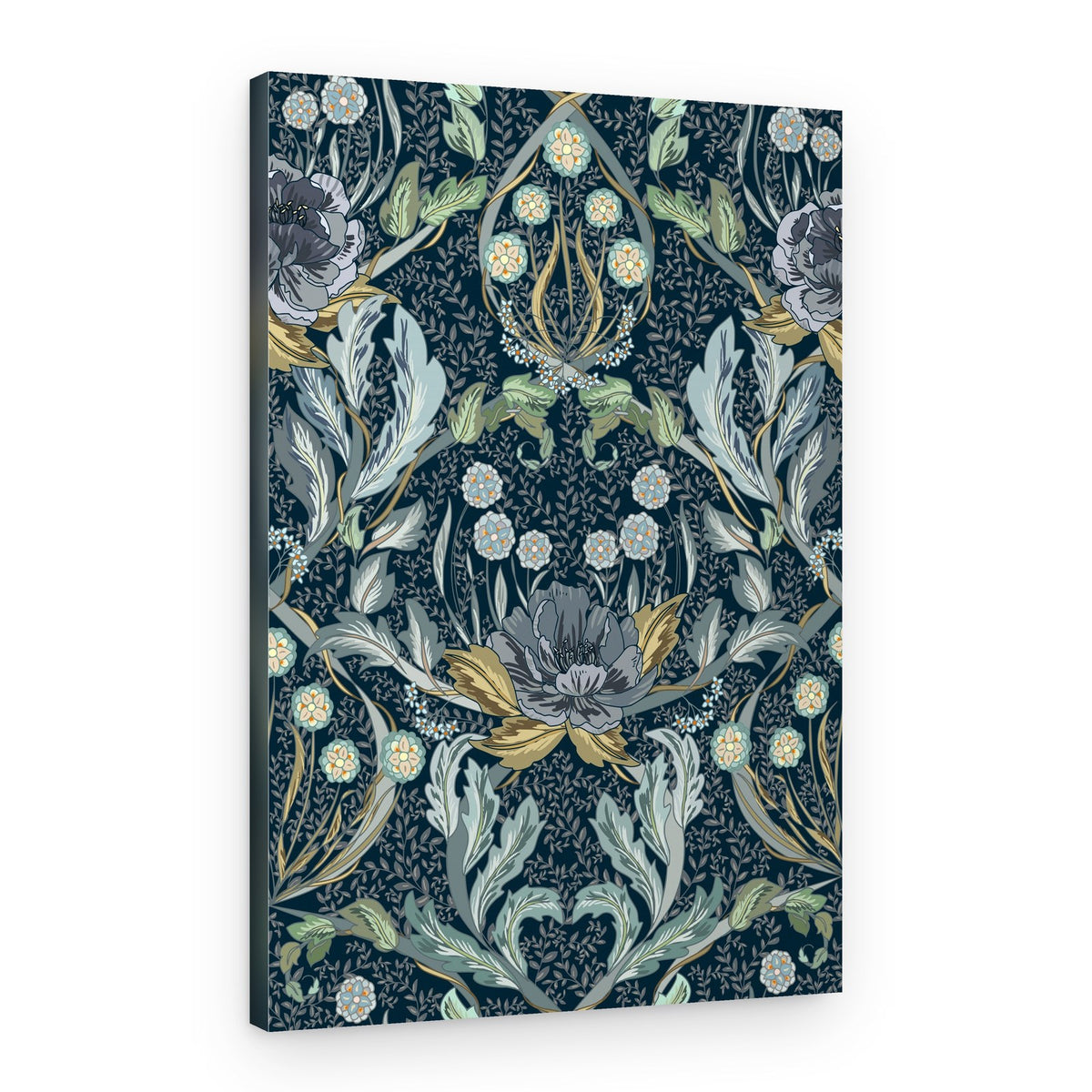 Ornate Dark Floral Design – Canvas Print