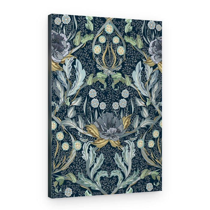Ornate Dark Floral Design – Canvas Print