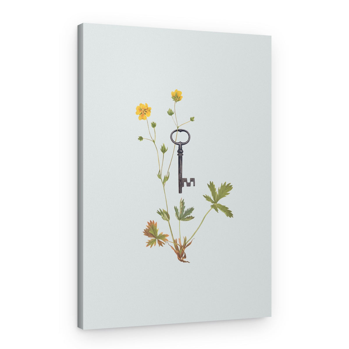 Vintage Key Bloom – Canvas Print
