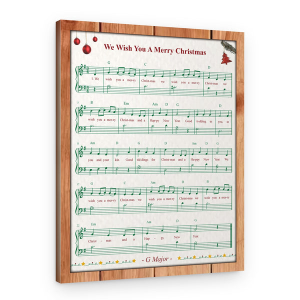 Christmas Sheet Music Canvas Print