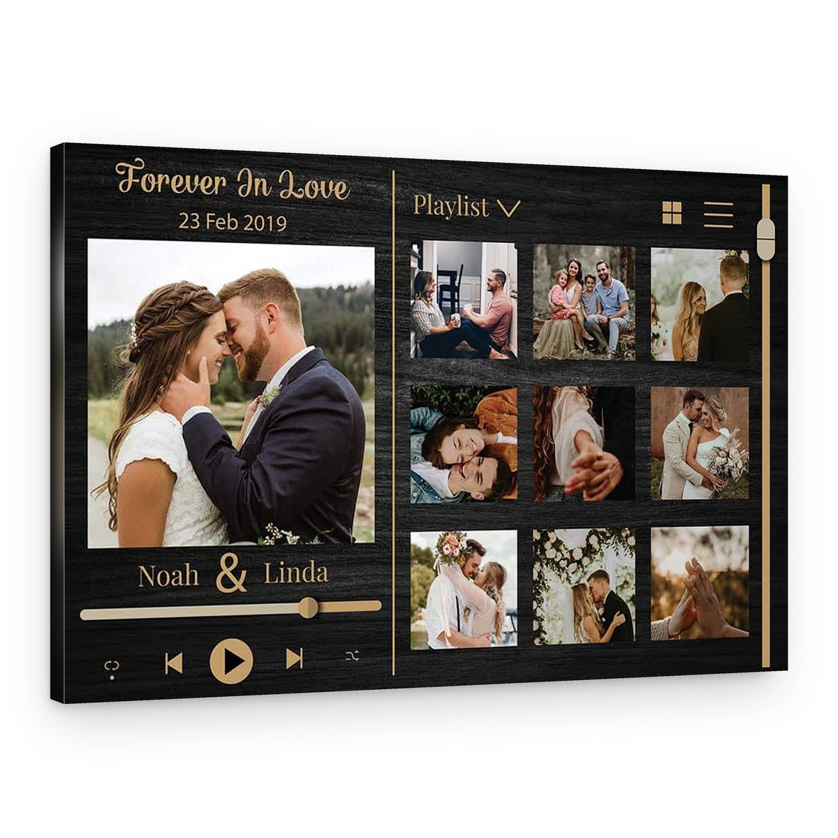 Forever In Love Music Frame Photo Collage Canvas Print – Canvas Print