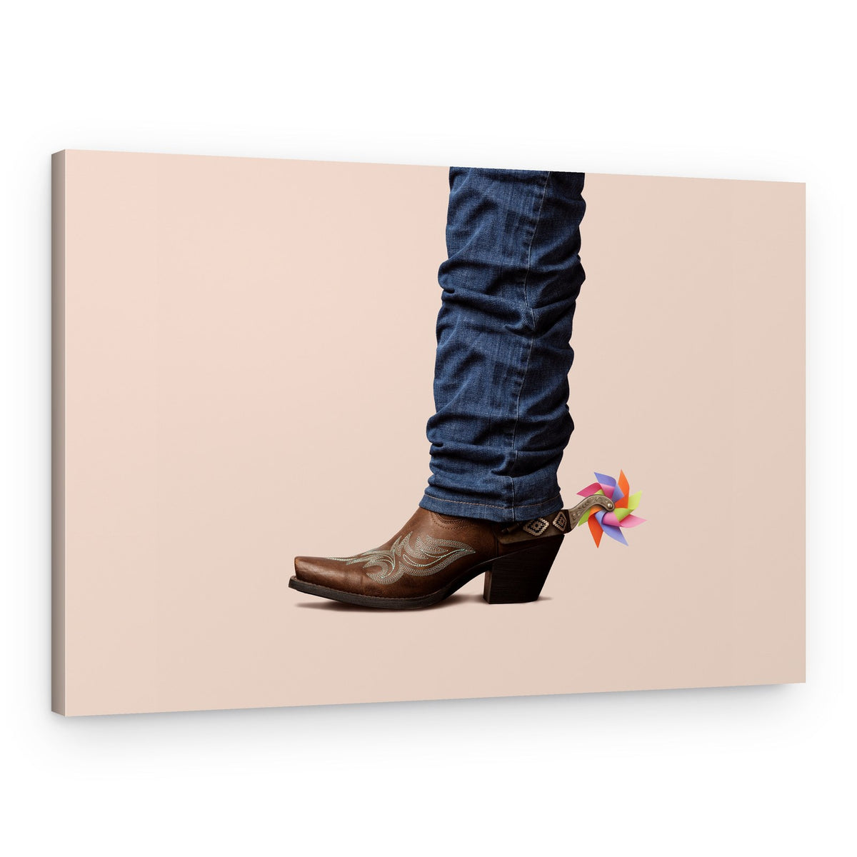 Playful Cowboy Boot – Canvas Print