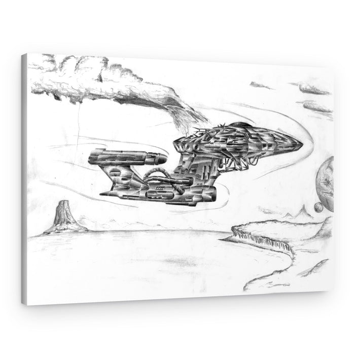 Futuristic Planetary Flight – Canvas Print