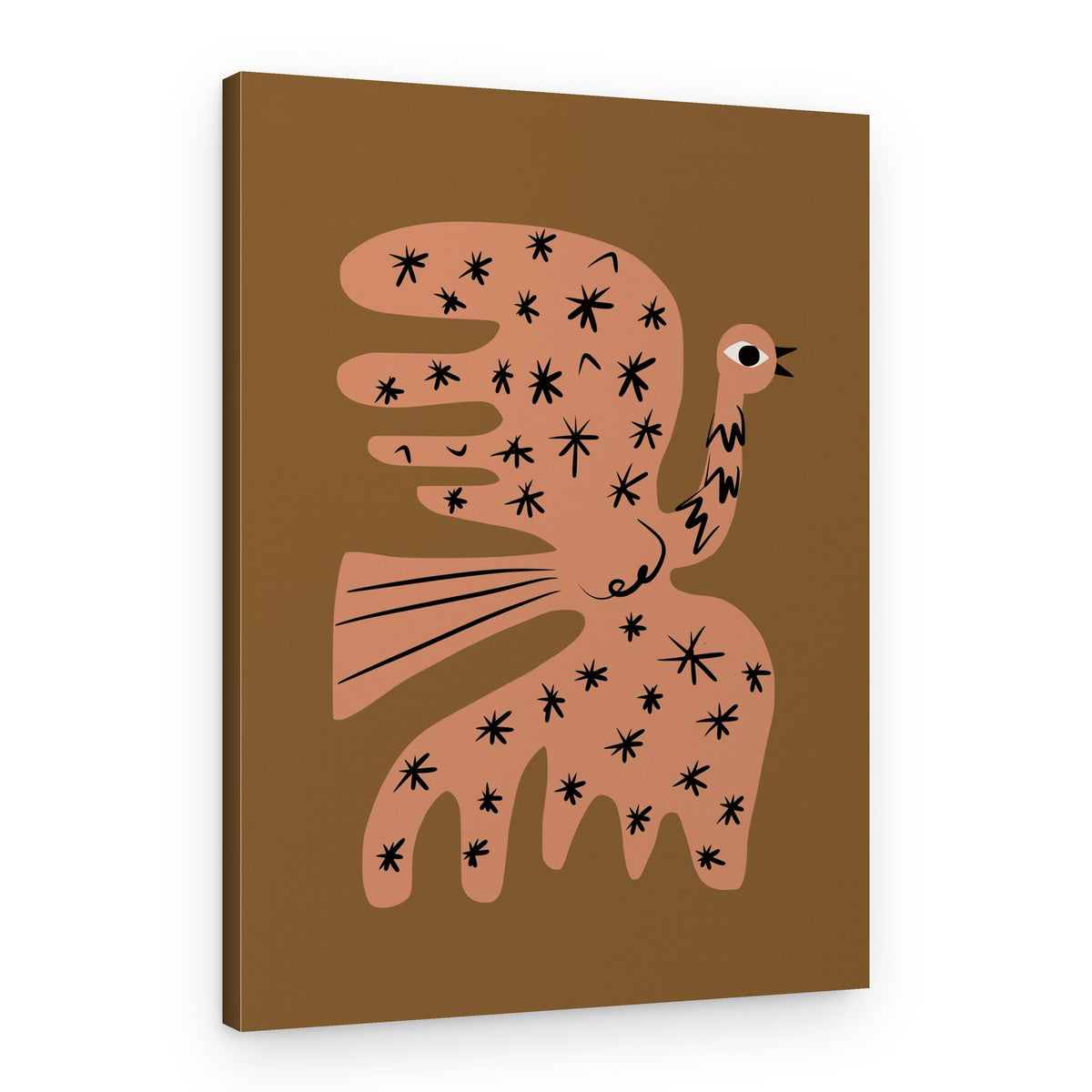 Starry Folk Bird – Canvas Print