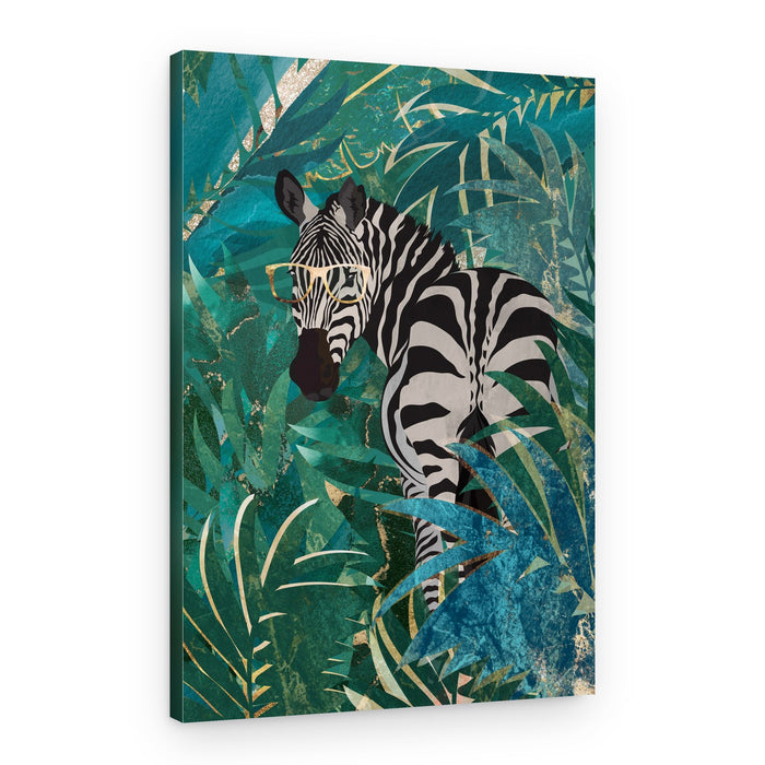 Stylish Zebra In Jungle – Canvas Print