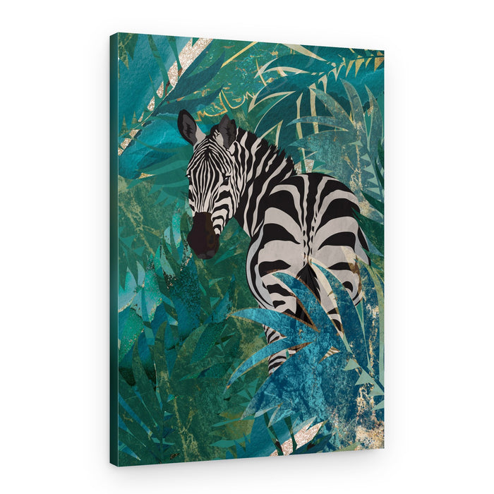 Zebra in the jungle 1 – Canvas Print