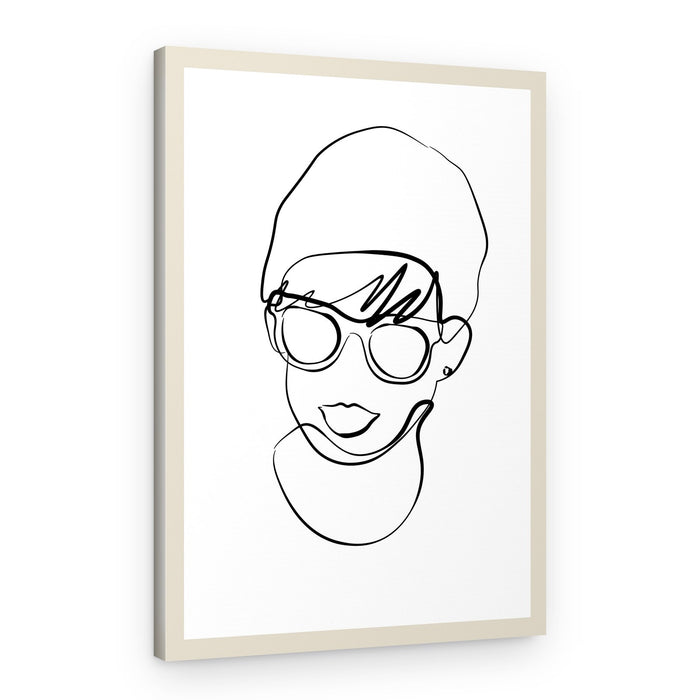 Modern woman line portrait – Canvas Print