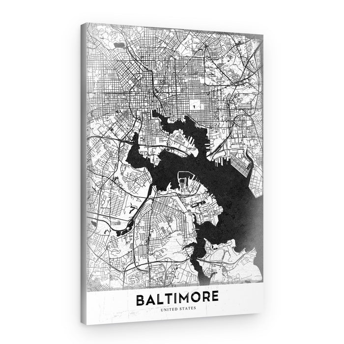 Baltimore City Map – Canvas Print