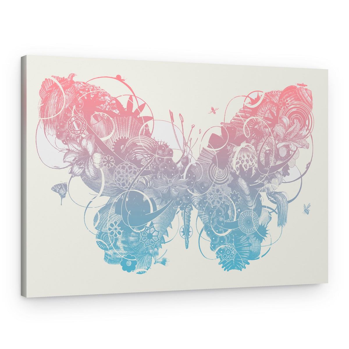 Gradient Floral Butterfly – Canvas Print