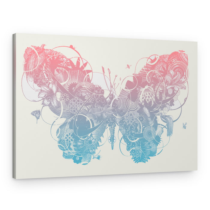 Gradient Floral Butterfly – Canvas Print
