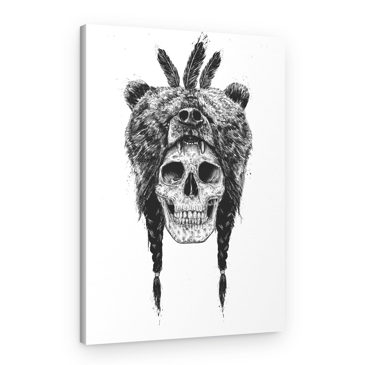 Warrior Bear Skull – Canvas Print