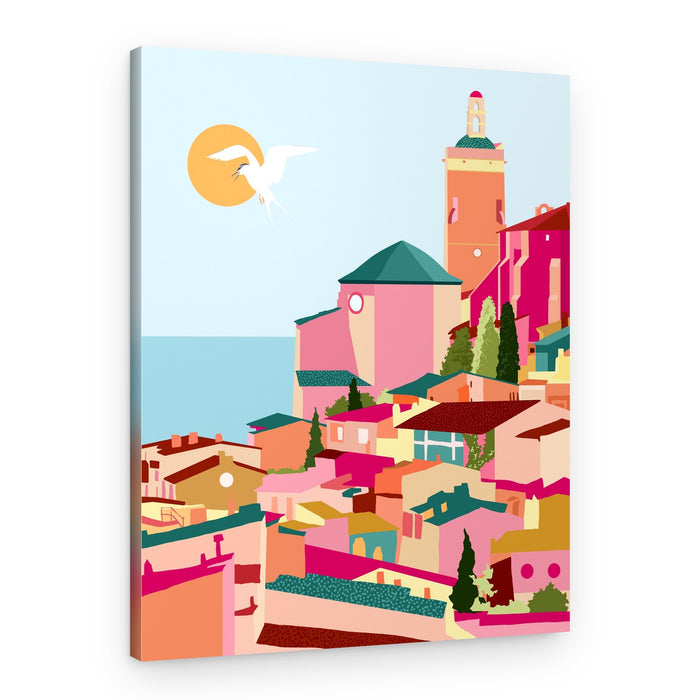 Colorful Coastal Village – Canvas Print