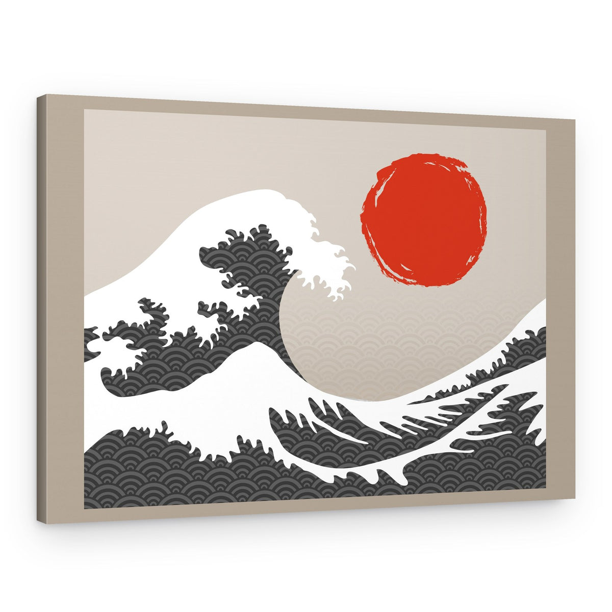 Japanese Wave and Sun – Canvas Print