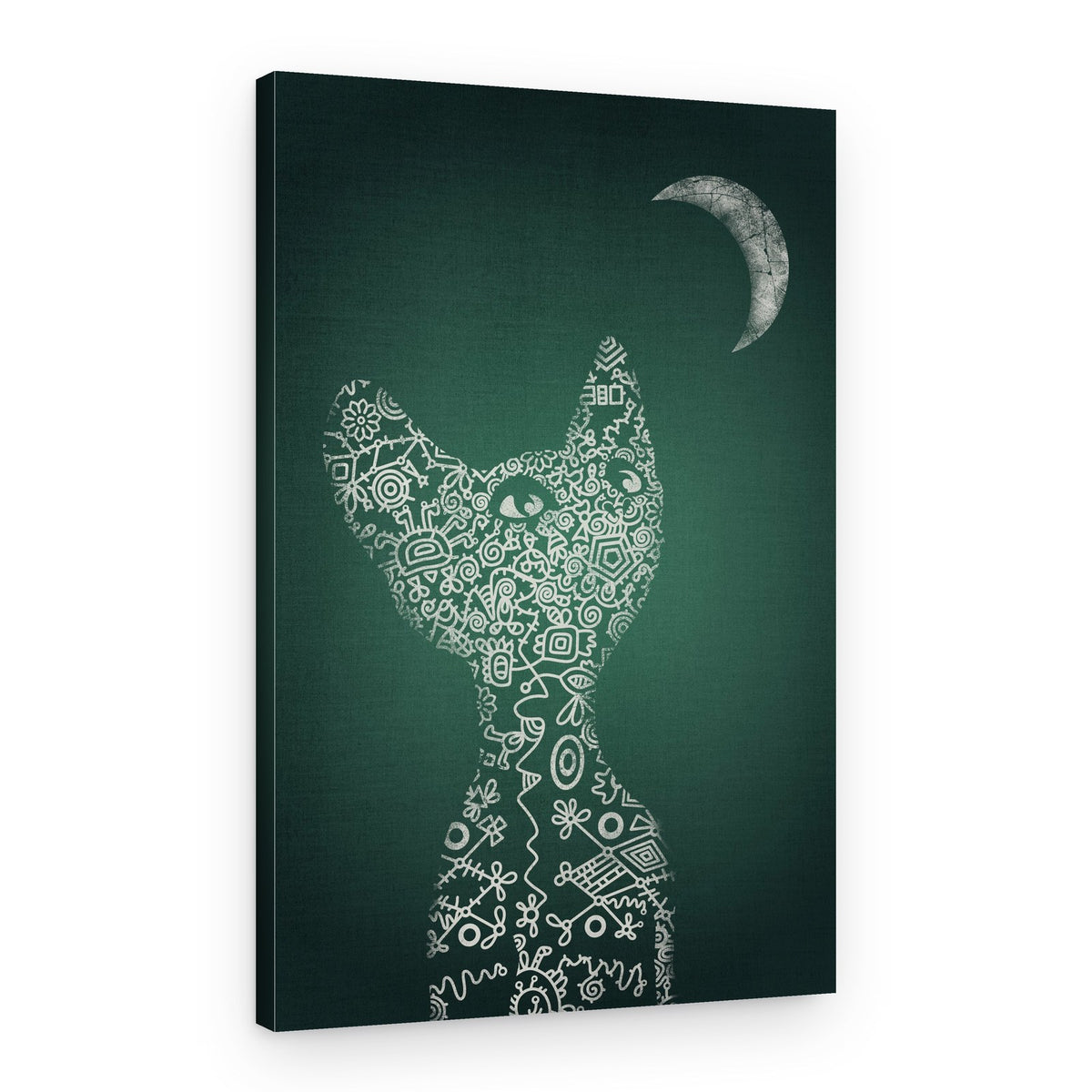 Moon Gazing Cat – Canvas Print