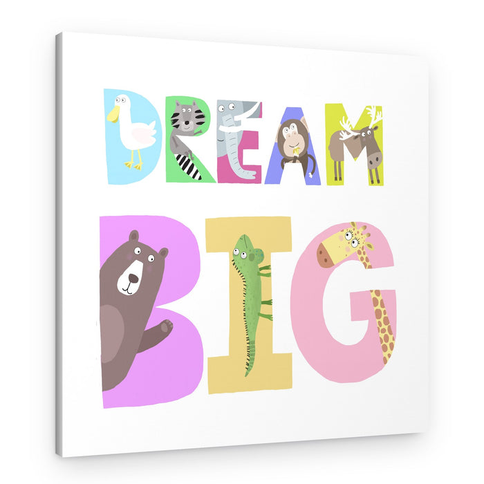 Dream Big Animal Letters – Canvas Print