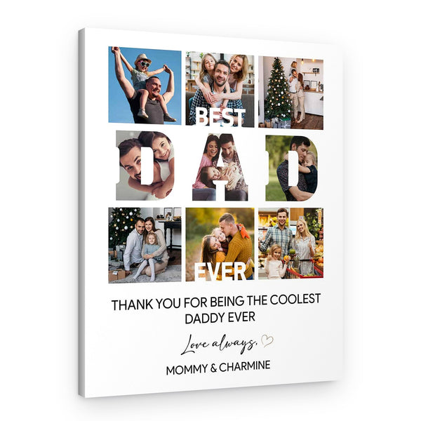 Best Dad Ever Photo Collage Canvas Print
