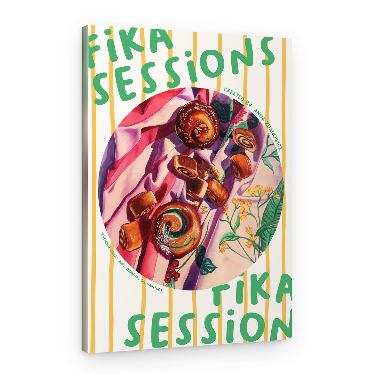 Cozy Fika Pastries – Canvas Print