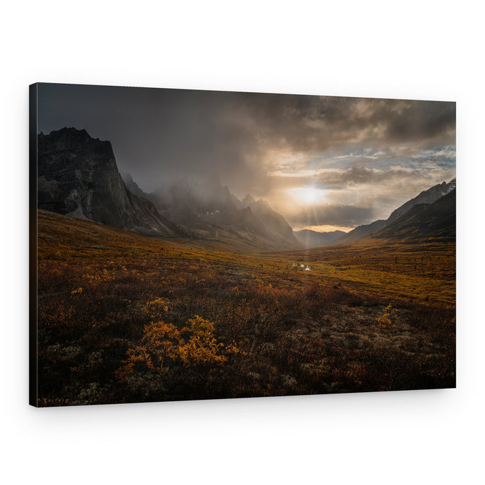 Golden Valley Sun Rays – Canvas Print